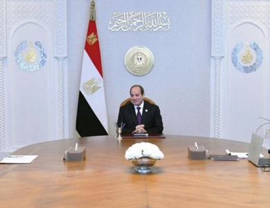 جانب من اجتماع الرئيس السيسي