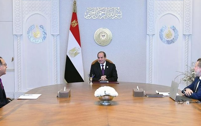 جانب من اجتماع الرئيس السيسي