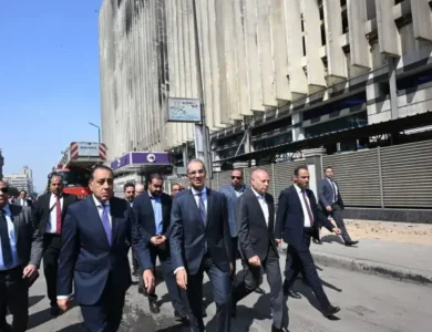 مدبولي يتفقد حريق سنترال رمسيس