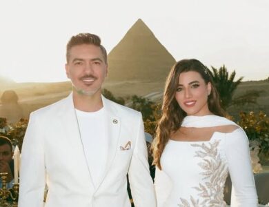 عقد قران هايدي موسى ومحمد غانم أمام الأهرامات