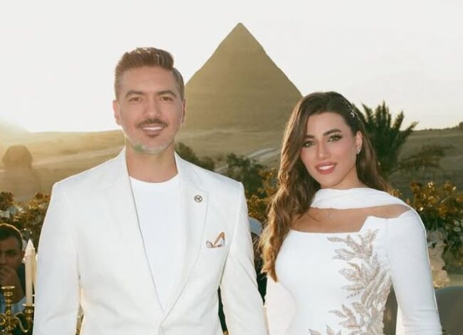 عقد قران هايدي موسى ومحمد غانم أمام الأهرامات