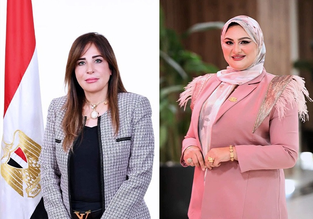 إيمان المليجي رئيس مجلس إدارة شركة جولدن بوينت والمهندسة رندا المنشاوي وزيرة الإسكان