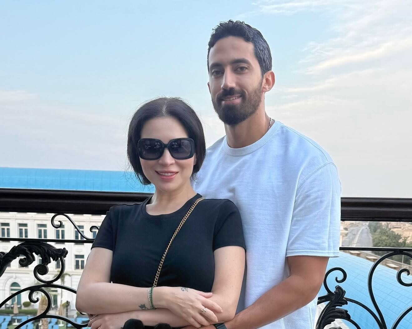 مي عز الدين وزوجها أحمد تيمور