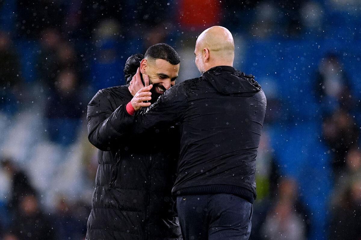 محمد صلاح مع بيب جوارديولا