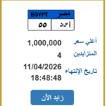 منافسة مشتعلة في مزاد المرور.. 4 متنافسين على لوحة مميزة برقم «أ س د - 55»