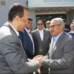 اللواء عبد الله عبد العزيز محافظ بني سويف يستقبل المهندس رأفت هندي وزير الاتصالات
