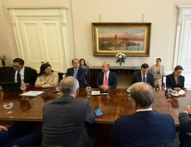 وزير المالية فى لقائه مع الرئيس التنفيذي لبنك «HSBC» بلندن