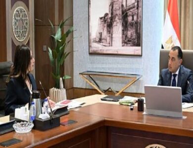 وزيرة الثقافة جيهان زكي مع رئيس الوزراء