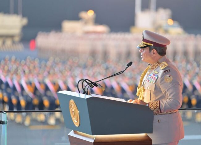 الرئيس السيسي خلال احتفالية اِفتتاح القيادة الاستراتيجية للدولة بالعاصمة الجديدة "الاوكتاجون"