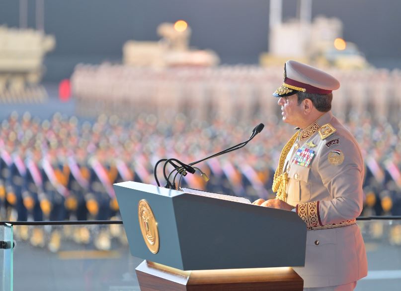 الرئيس السيسي خلال احتفالية اِفتتاح القيادة الاستراتيجية للدولة بالعاصمة الجديدة "الاوكتاجون"