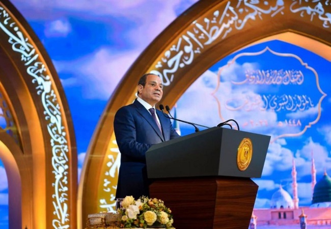 الرئيس السيسي خلال الاحتفال بالمولد النبوي 2026