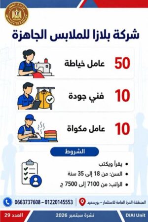 طرح 958 فرصة عمل جديدة في 43 شركة خاصة داخل 12 محافظة