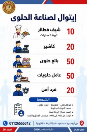 طرح 958 فرصة عمل جديدة في 43 شركة خاصة داخل 12 محافظة