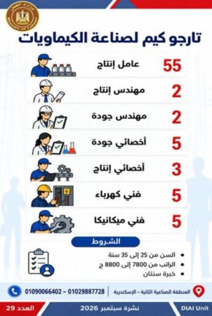 طرح 958 فرصة عمل جديدة في 43 شركة خاصة داخل 12 محافظة